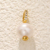 Pearl Necklace Pendant Bow Bucket Beads Zircon Copper Goldplated Jewelry