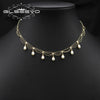 Pearl Necklace Retro Geometric Style Electroplated Woven Lace Tassel For Women