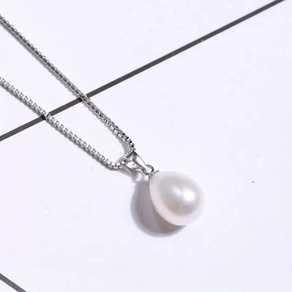 Pearl Necklace S925 Sterling Silver Riceshaped Freshwater Pearl Pendant Melon Clasp