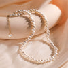 Pearl Necklace Stainless Steel Geometric Baroque Style For Women