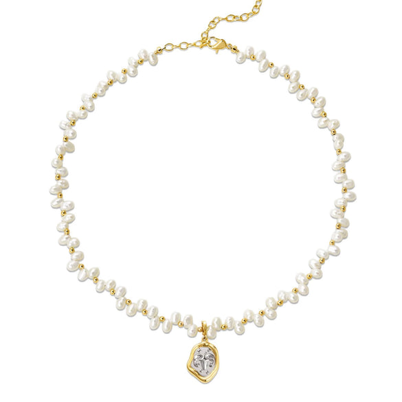 Pearl Necklace Stainless Steel Geometric Constellation Electroplating Women's