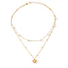Pearl Necklace Stainless Steel Heartshaped Pendant Vacuum Plated For Women