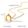 Pearl Necklace Stainless Steel Heartshaped Pendant Vacuum Plated For Women