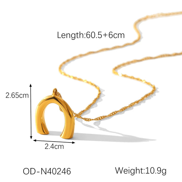 Pearl Necklace Stainless Steel Heartshaped Pendant Vacuum Plated For Women