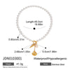 Pearl Necklace Stainless Steel Titanium Steel Geometric Pendant Jewelry For Women French Retro Minimalist Electroplating