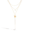 Pearl Necklace Stainless Steel Titanium Steel Geometric Starfish Electroplated Marine Style Women's