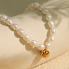 Pearl Necklace 316L Stainless Steel Baroque Retro Electroplating Women's Light Luxury Niche Highend Design Allmatch Collarbone Chain