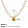 Pearl Necklace 316L Stainless Steel Baroque Retro Electroplating Women's Light Luxury Niche Highend Design Allmatch Collarbone Chain