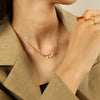 Pearl Necklace 316L Stainless Steel Electroplating Fashion Geometric Women's