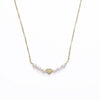 Pearl Necklace Vacuum Electroplated Heart Design Women's Cross Chain