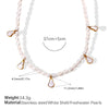 Pearl Necklace With Starburst Zircon Pendant 316L Stainless Steel 316L Stainless Steel Electroplating Jewelry For Women
