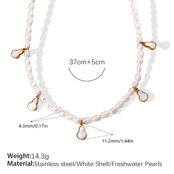 Pearl Necklace With Starburst Zircon Pendant 316L Stainless Steel 316L Stainless Steel Electroplating Jewelry For Women
