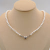 Pearl Necklace Women Simple Round Beaded Heartshaped Magnetic Clavicle Chain Alloy Glass Glaze Handmade Jewelry