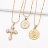 Pearl Necklace Women's Drop Oil Copper Electroplated Cross Clavicle Chain Simple Style Bamboo Chain