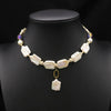 Pearl Necklace Women's Retro Geometric Style Beaded Clavicle Chain With Electroplating