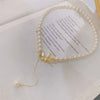 Pearl Necklace Zircon Butterfly Tshaped Buckle Tassel Handmade Natural Style