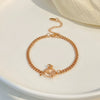 Pearl Pendant Bracelet Zinc Alloy Heart Shape Electroplated For Women