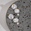 Pearl Pendant Earrings Stainless Steel Irregular Button Baroque Literary Style Electroplating For Women