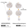 Pearl Pendant Earrings Stainless Steel Irregular Button Baroque Literary Style Electroplating For Women