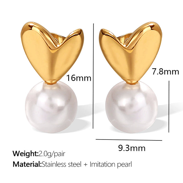 Pearl Pendant Earrings Women's Jewelry Fashion Design Electroplated