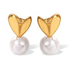 Pearl Pendant Earrings Women's Jewelry Fashion Design Electroplated
