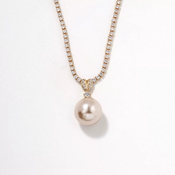 Pearl Pendant Jewelry Copper Geometric Electroplating For Women