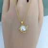 Pearl Pendant Jewelry Natural Freshwater Pearl Flat Round And Steamed Bread Round Shape Copper Accessories