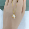 Pearl Pendant Jewelry Natural Freshwater Pearl Flat Round And Steamed Bread Round Shape Copper Accessories