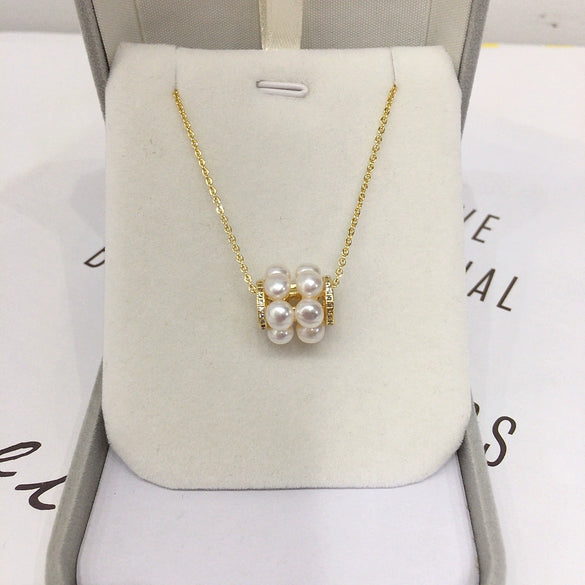 Pearl Pendant Jewelry Natural Freshwater Pearl Multibead Barrel Bead Round Copper Minimalist