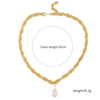 Pearl Pendant Necklace Alloy Material Plant Flowers Style Electroplating For Women