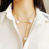Pearl Pendant Necklace Alloy Material Plant Flowers Style Electroplating For Women