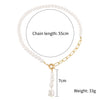 Pearl Pendant Necklace Alloy Material Plant Flowers Style Electroplating For Women