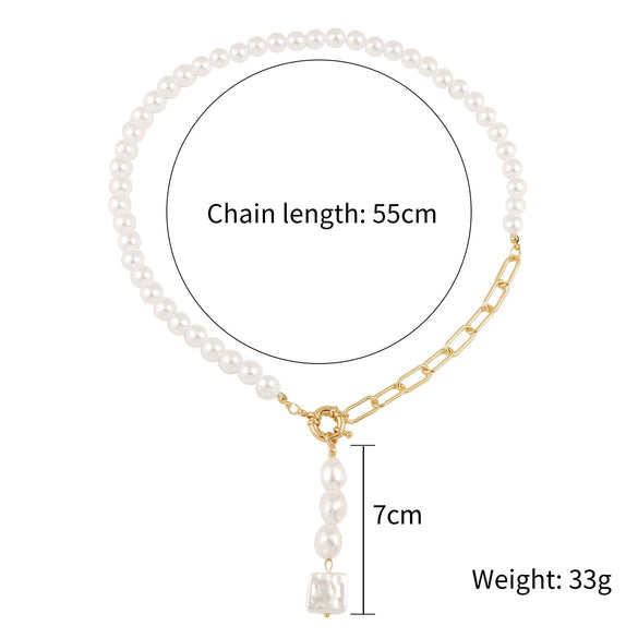 Pearl Pendant Necklace Alloy Material Plant Flowers Style Electroplating For Women