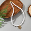 Pearl Pendant Necklace Alloy Material Plant Flowers Style Electroplating For Women