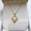 Pearl Pendant Necklace Four Leaf Clover Micro Inlaid Zircon Copper Plated Gold Jewelry