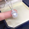 Pearl Pendant Necklace Freshwater Pearl Round S925 Sterling Silver Fashion Minimalist