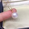 Pearl Pendant Necklace Freshwater Pearl Round S925 Sterling Silver Fashion Minimalist