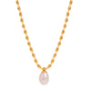 Pearl Pendant Necklace Stainless Steel Drop Shape Electroplated Light Luxury Niche Women's Jewelry