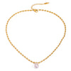 Pearl Pendant Necklace Stainless Steel Drop Shape Electroplated Light Luxury Niche Women's Jewelry
