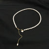 Pearl Pendant Necklace Women's Geometric Style Electroplated Clavicle Chain