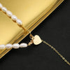 Pearl Pendant Necklace Women's Geometric Style Electroplated Clavicle Chain