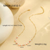 Pearl Pink Dopamine Beaded Necklace Bracelet Set Stainless Steel 18K Electroplating Geometric Style