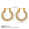 Pearl Rhinestone Geometric Fashion Stainless Steel Electroplated Earrings For Women