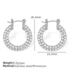 Pearl Rhinestone Geometric Fashion Stainless Steel Electroplated Earrings For Women