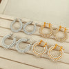 Pearl Rhinestone Geometric Fashion Stainless Steel Electroplated Earrings For Women