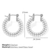 Pearl Rhinestone Geometric Fashion Stainless Steel Electroplated Earrings For Women