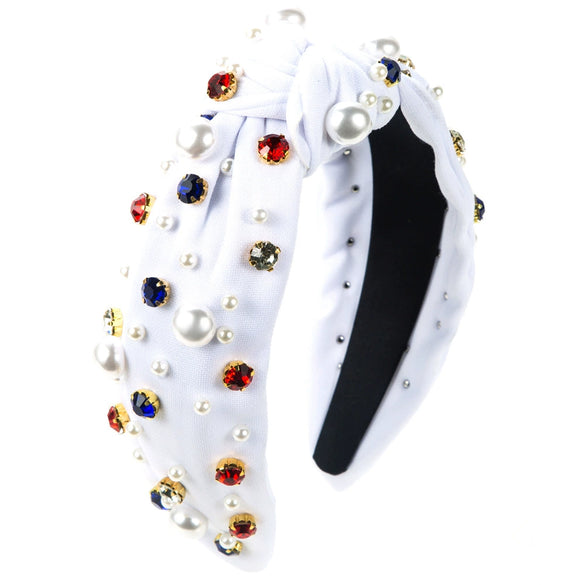 Pearl Rhinestone Hoop Handmade Women's Fashion Geometric Hair Hoop Headwear