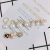 Pearl Rhinestone Metal Electroplated Pendant Crown Bow Earrings Necklace Accessories Handmade