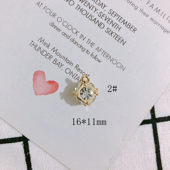Pearl Rhinestone Metal Electroplated Pendant Crown Bow Earrings Necklace Accessories Handmade