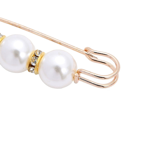 Pearl Rhinestone The Crown Style Electroplating Brooch Pin Unisex Women's